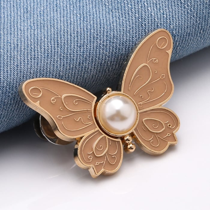 Button Pin for Pants Waist Tightener with Butterfly Design and No Sew Installation - Image 6