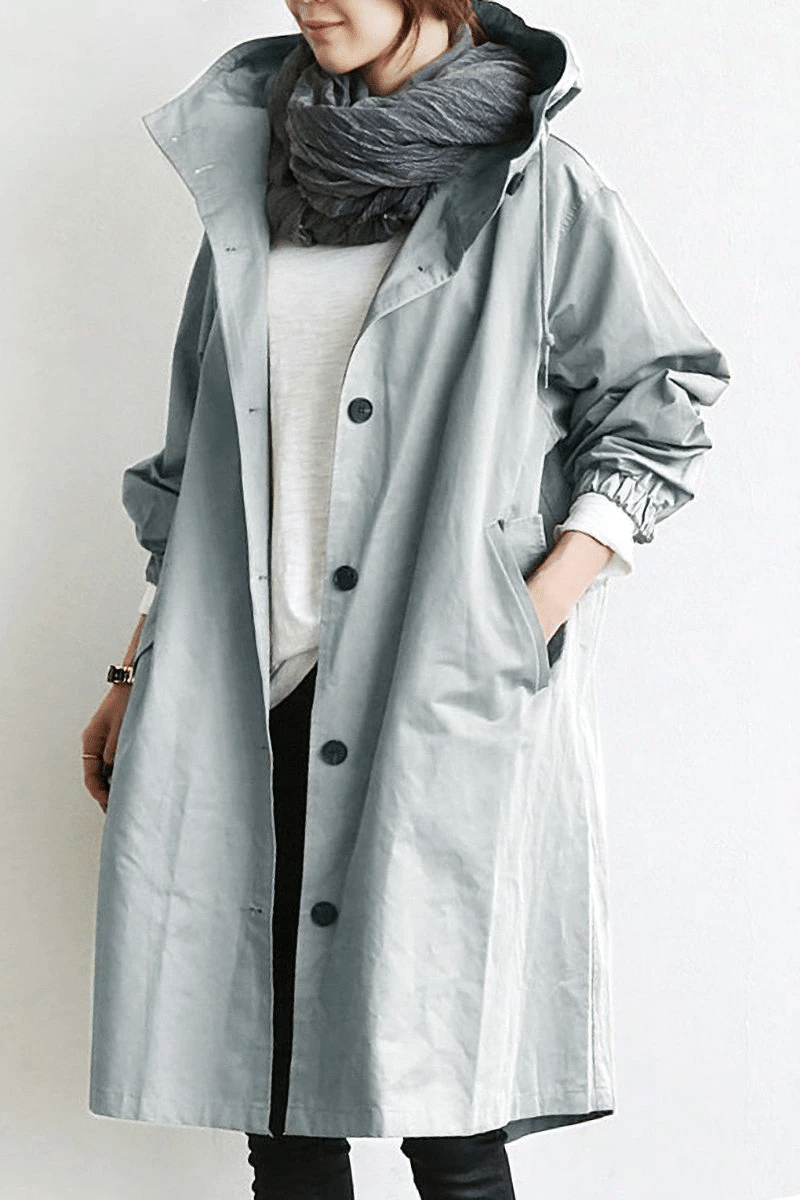 Women’s Oversized Warm Knee-Length Raincoat
