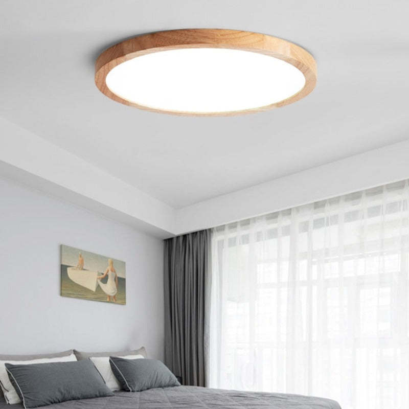 Round Flush Ceiling Light Minimalist Japanese-Inspired Design