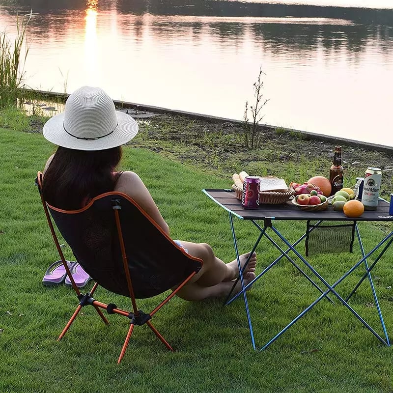 Camping Chair Folding Outdoor with Aluminum Frame and Breathable Mesh Portable Beach Lounge Seat - Image 15