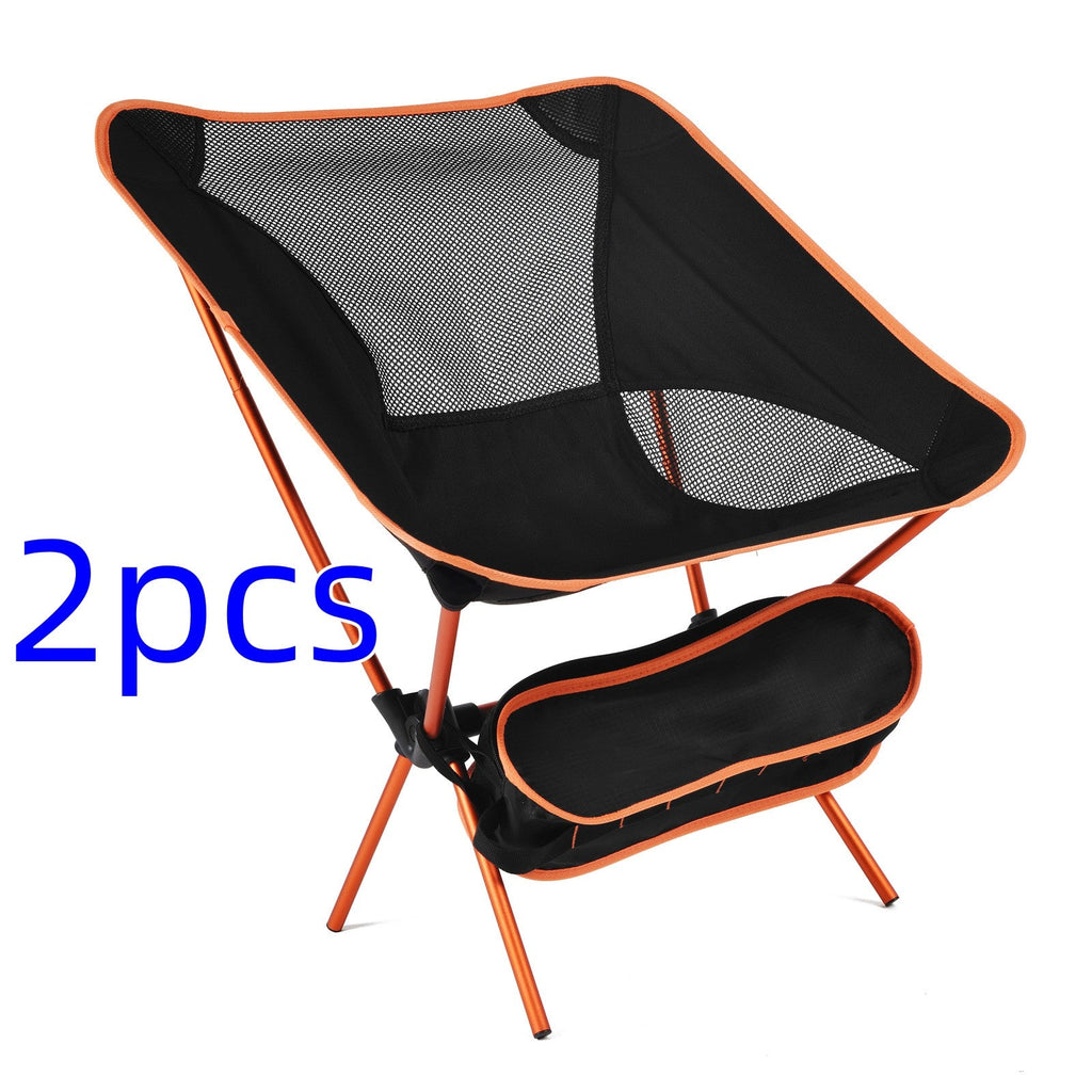 Camping Chair Folding Outdoor with Aluminum Frame and Breathable Mesh Portable Beach Lounge Seat - Image 6