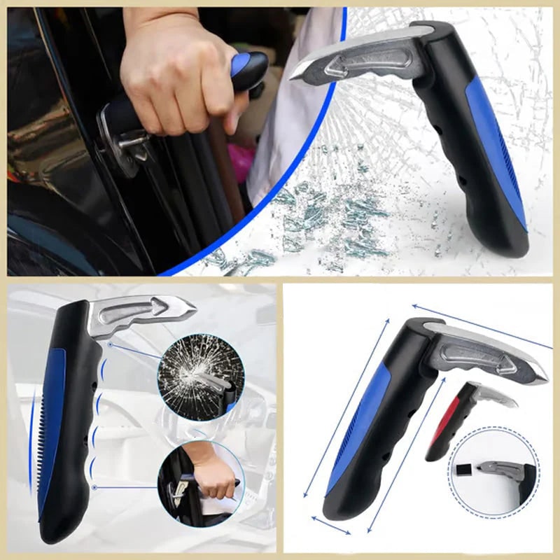 Car Assist Handle with Window Breaker and Seatbelt Cutter Emergency Tool Grab Bar - Image 5