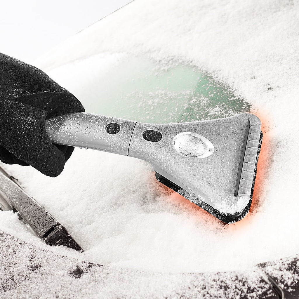 Car Ice Scraper Heated Windshield Extendable LED Portable Winter Electric - Image 1