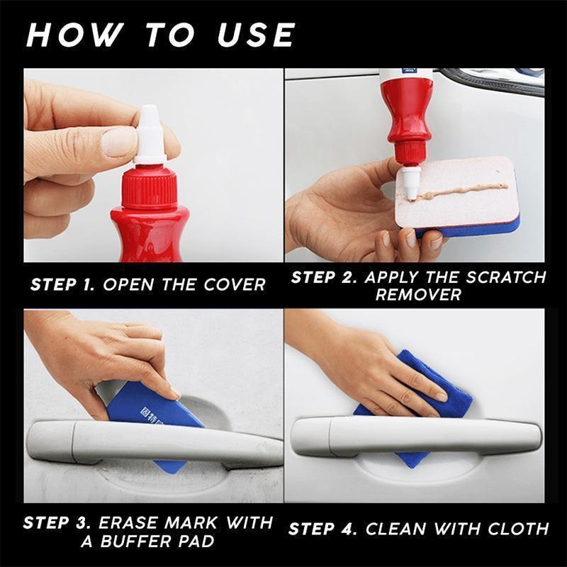 Car Scratch Remover and Paint Repair Kit with Foam Buffer Pad and Applicator Compound - Image 5