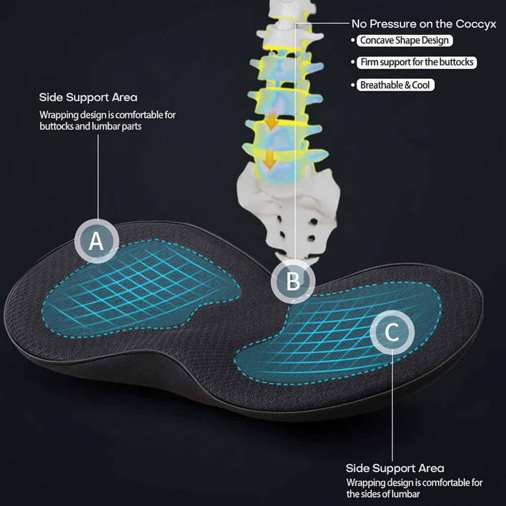 Car Seat Cushion Booster with Contoured Ergonomic Design and Breathable Mesh Cover - Image 11
