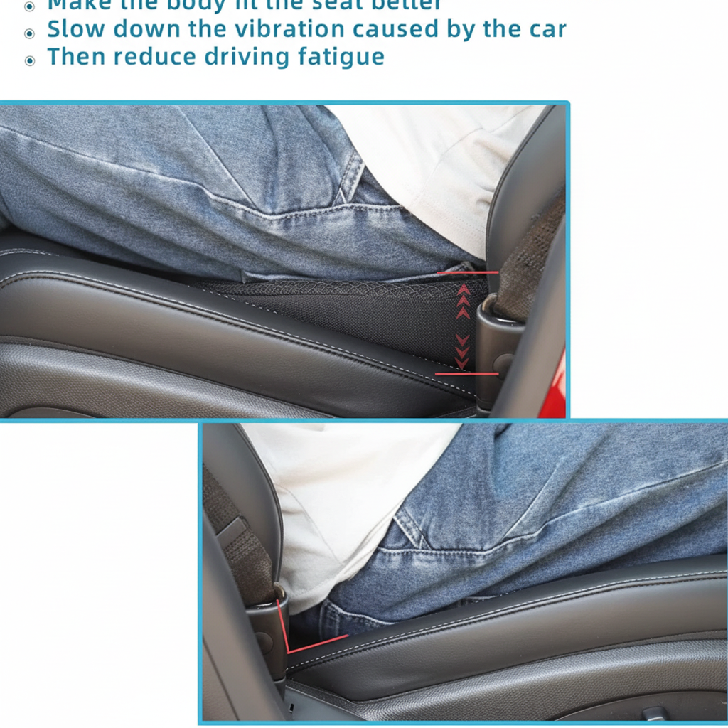 Car Seat Cushion Booster with Contoured Ergonomic Design and Breathable Mesh Cover - Image 12