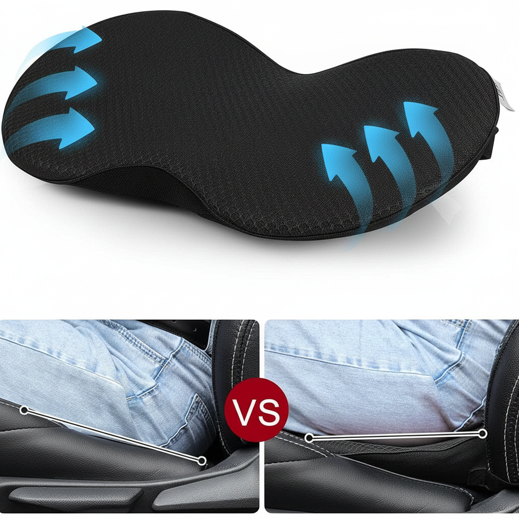 Car Seat Cushion Booster with Contoured Ergonomic Design and Breathable Mesh Cover - Image 9