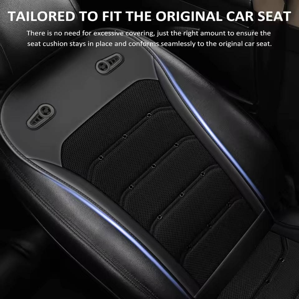 Car Seat Cushion Cooling Ventilated Breathable Mesh Faux Leather Pad - Image 2