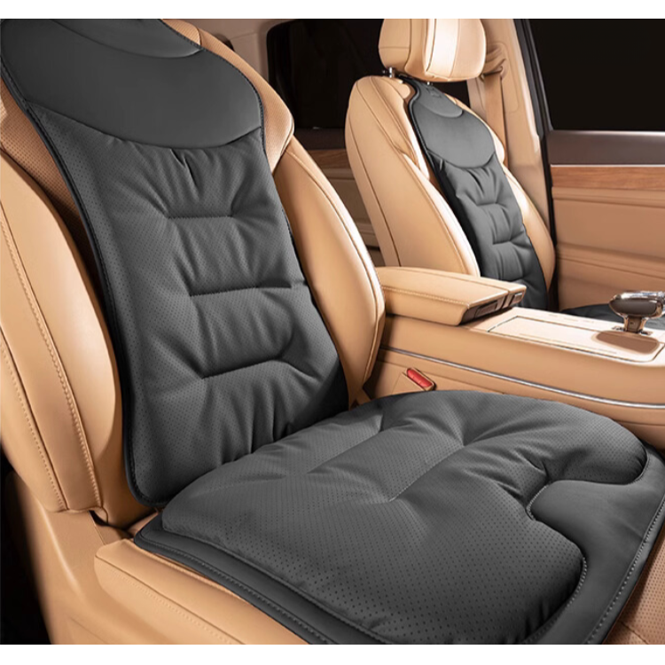 Car Seat Cushion with Lumbar Support Ergonomic Automotive with Back and Padded Faux Leather - Image 1