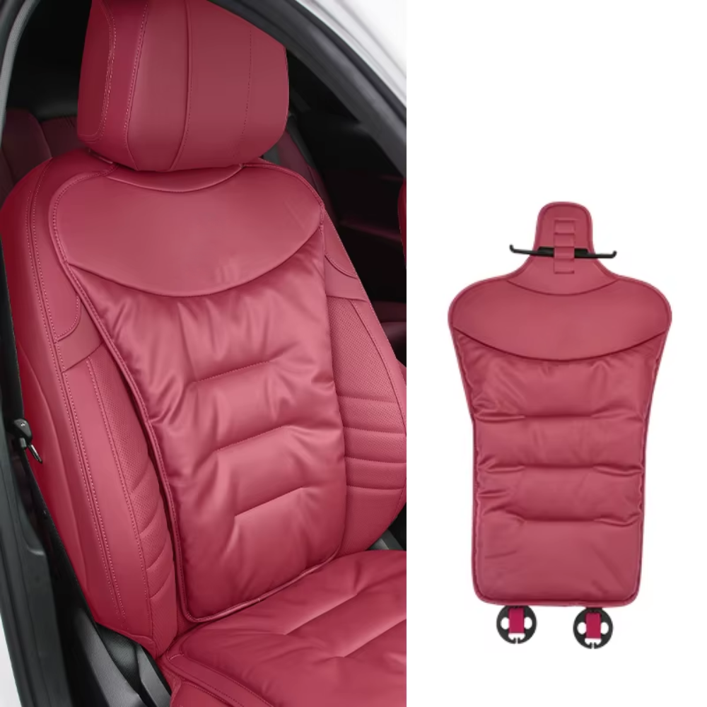 Car Seat Cushion with Lumbar Support Ergonomic Automotive with Back and Padded Faux Leather - Image 6