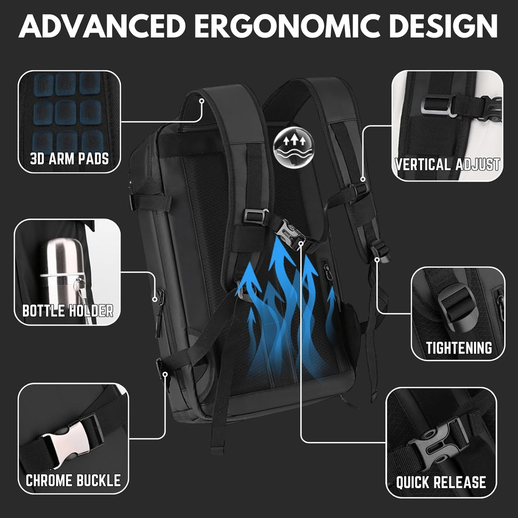 Carry on Travel Backpack with Anti Theft Hidden Pocket USB Charging Port and Water Resistant Fabric - Image 8