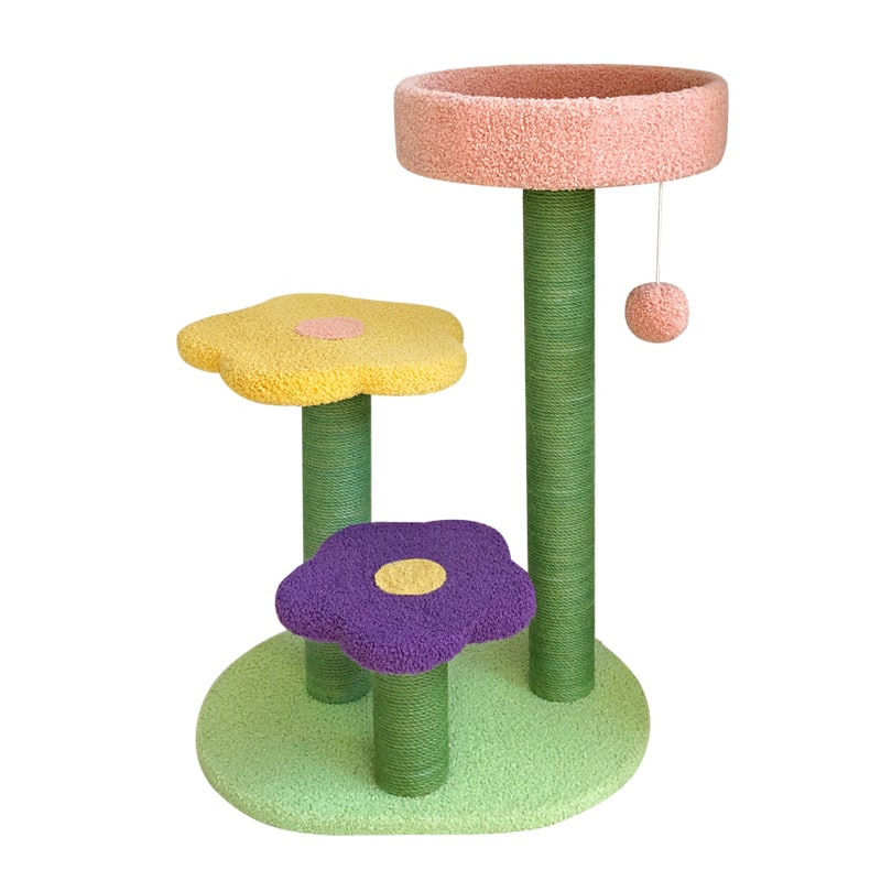 Cat Tree Condo Tower with Sisal Scratching Posts and Flower-Shaped Perches Tall - Image 4