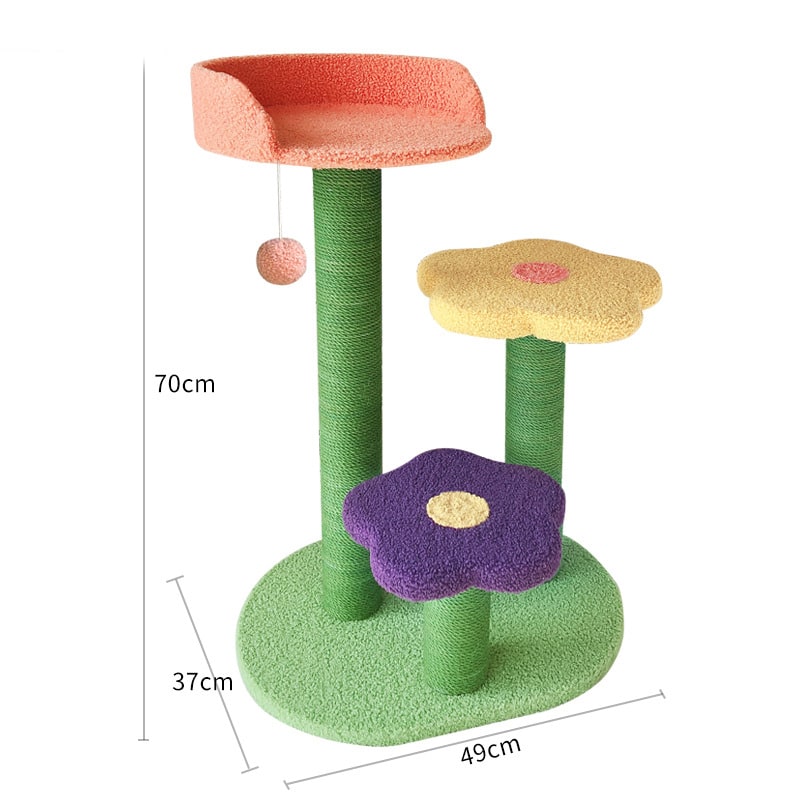 Cat Tree Condo Tower with Sisal Scratching Posts and Flower-Shaped Perches Tall - Image 5