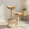 Cat Tree Condo Tower with Sisal Scratching Posts and Woven Basket Beds Floor To Ceiling - Image 1