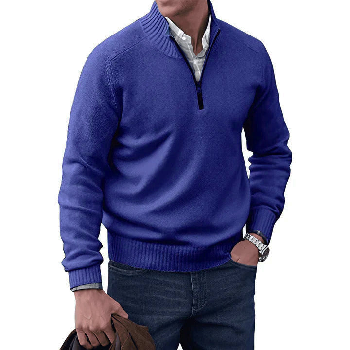 Men’s Quarter Zip Jumper Regular Fit Cold-Weather Top
