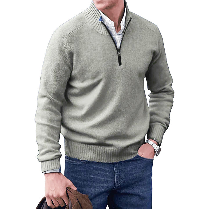 Men’s Quarter Zip Jumper Regular Fit Cold-Weather Top