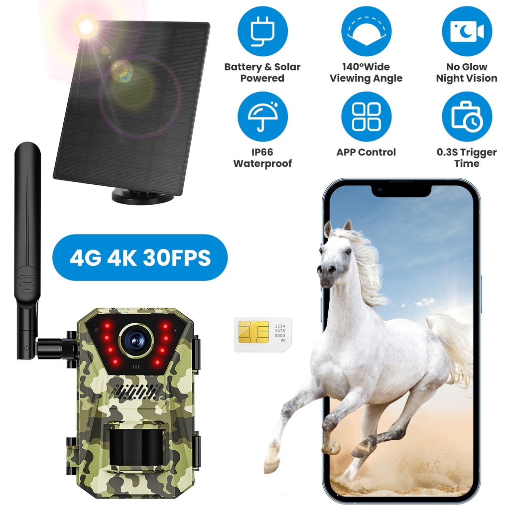Cellular Trail Wildlife Camera with Solar Panel 4K Night Vision and Wireless Cell Connection - Image 6