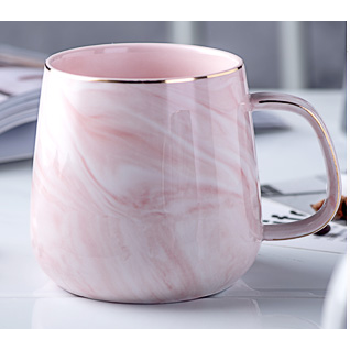 Ceramic Coffee Mug with Marble Pattern and Gold Trim 8 Oz Cups for Custom Drinkware - Image 6