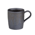 Ceramic Reusable Iced Coffee Cup with Saucer Handmade Stoneware Metallic Glaze Drip Finish - Image 1