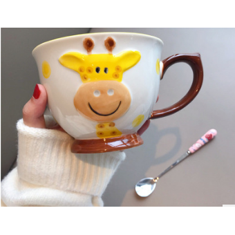 Ceramic Soup Mug with Stainless Steel Spoon Microwave Safe Pedestal Bowl Handle Travel - Image 10