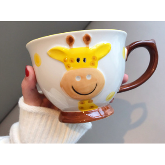 Ceramic Soup Mug with Stainless Steel Spoon Microwave Safe Pedestal Bowl Handle Travel - Image 9