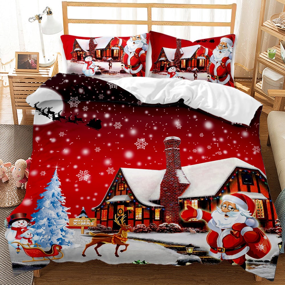 Christmas Bedding Set with Duvet Cover and Matching Pillowcases Digital Print - Image 10