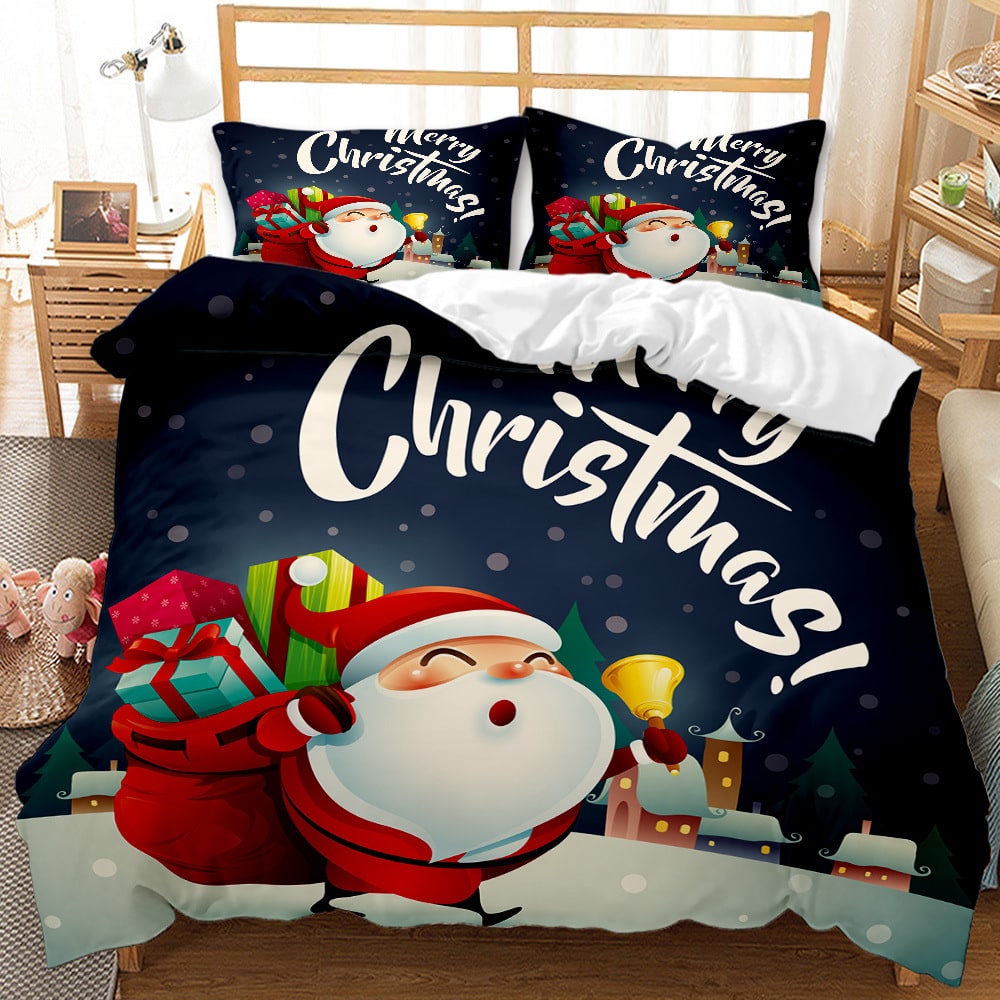 Christmas Bedding Set with Duvet Cover and Matching Pillowcases Digital Print - Image 3
