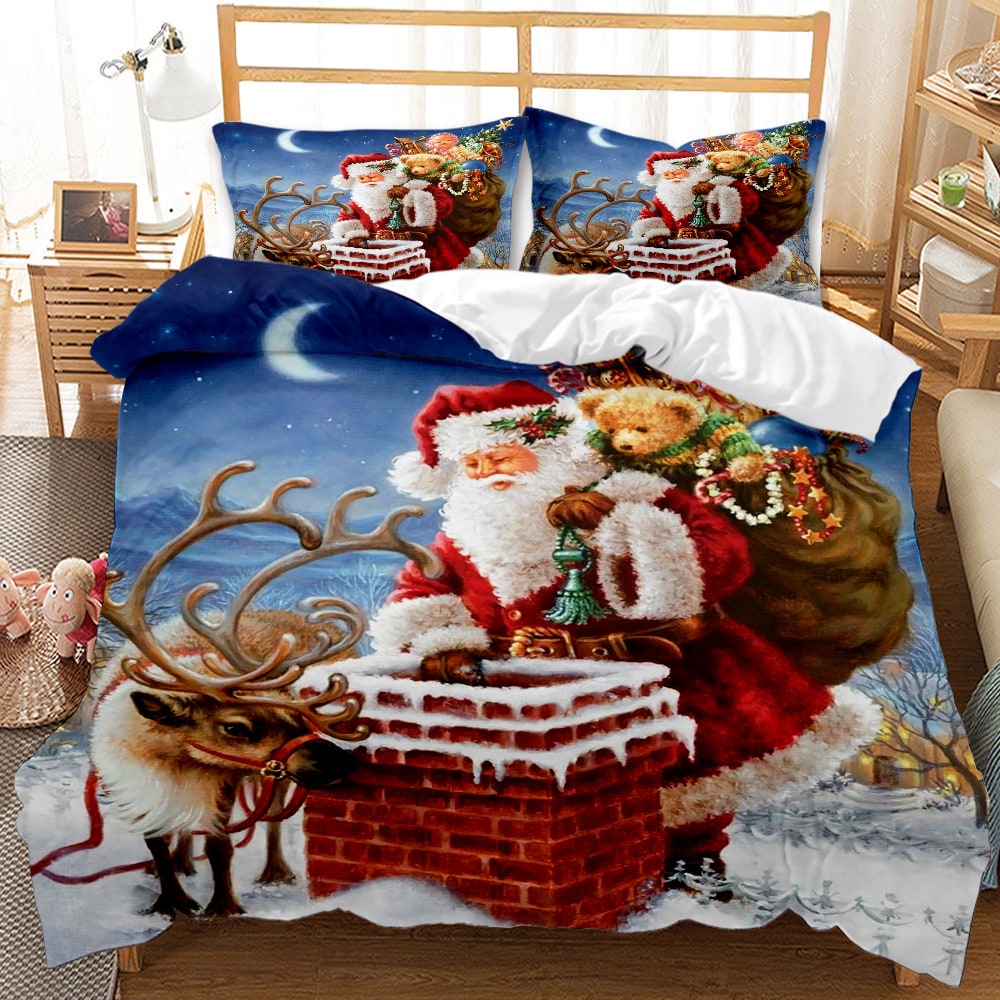 Christmas Bedding Set with Duvet Cover and Matching Pillowcases Digital Print - Image 8