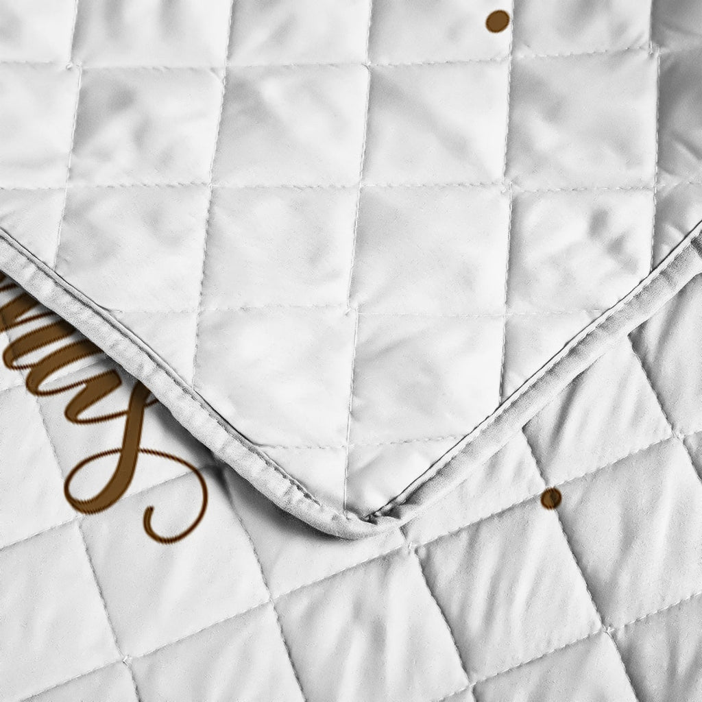 Christmas Bedding Set with Reindeer Print Quilt and 2 Pillow Shams Microfiber Diamond Quilted - Image 4