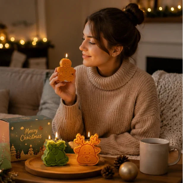 Christmas Candle Gift Set with Festive Shaped Decorative for Holiday Scents of 4 - Image 12