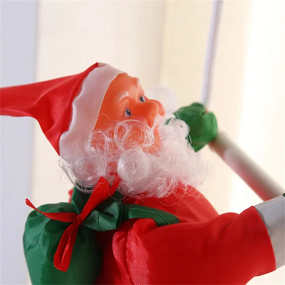 Christmas Decoration Climbing Santa Claus with Rope Ladder and Fabric Design - Image 4