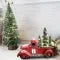 Christmas Decoration Red Truck with Bottle Brush Trees and LED Lights Tabletop - Image 8