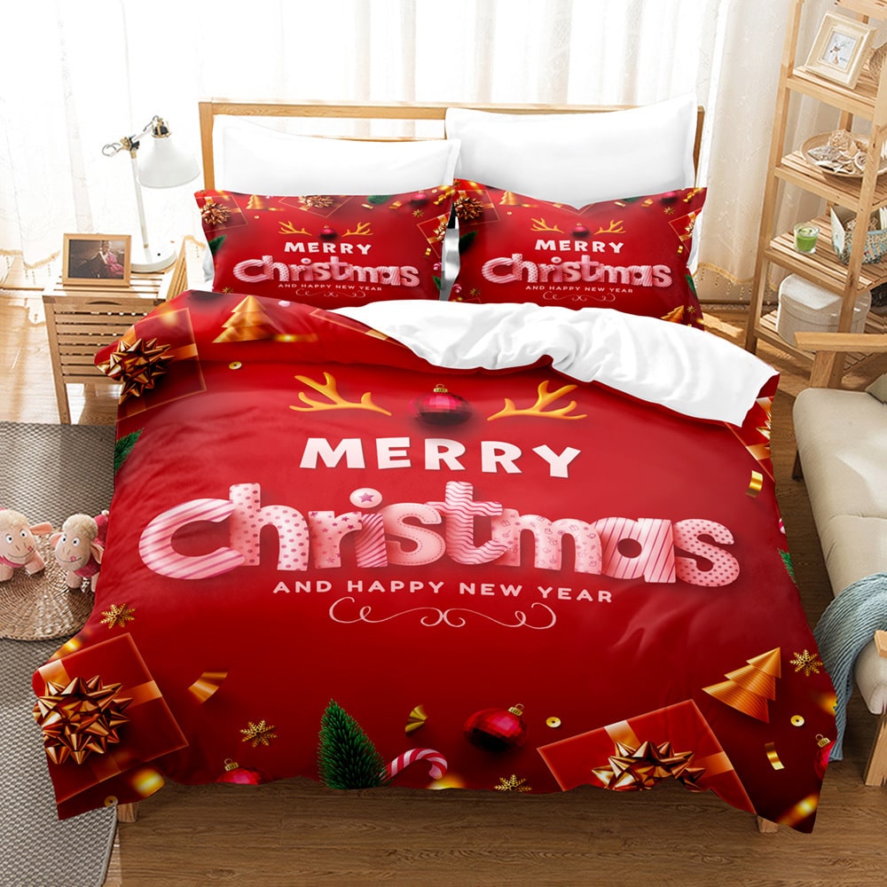 Christmas Digital Printed Duvet Cover Set with Pillowcases and Festive Holiday Bedding - Image 11