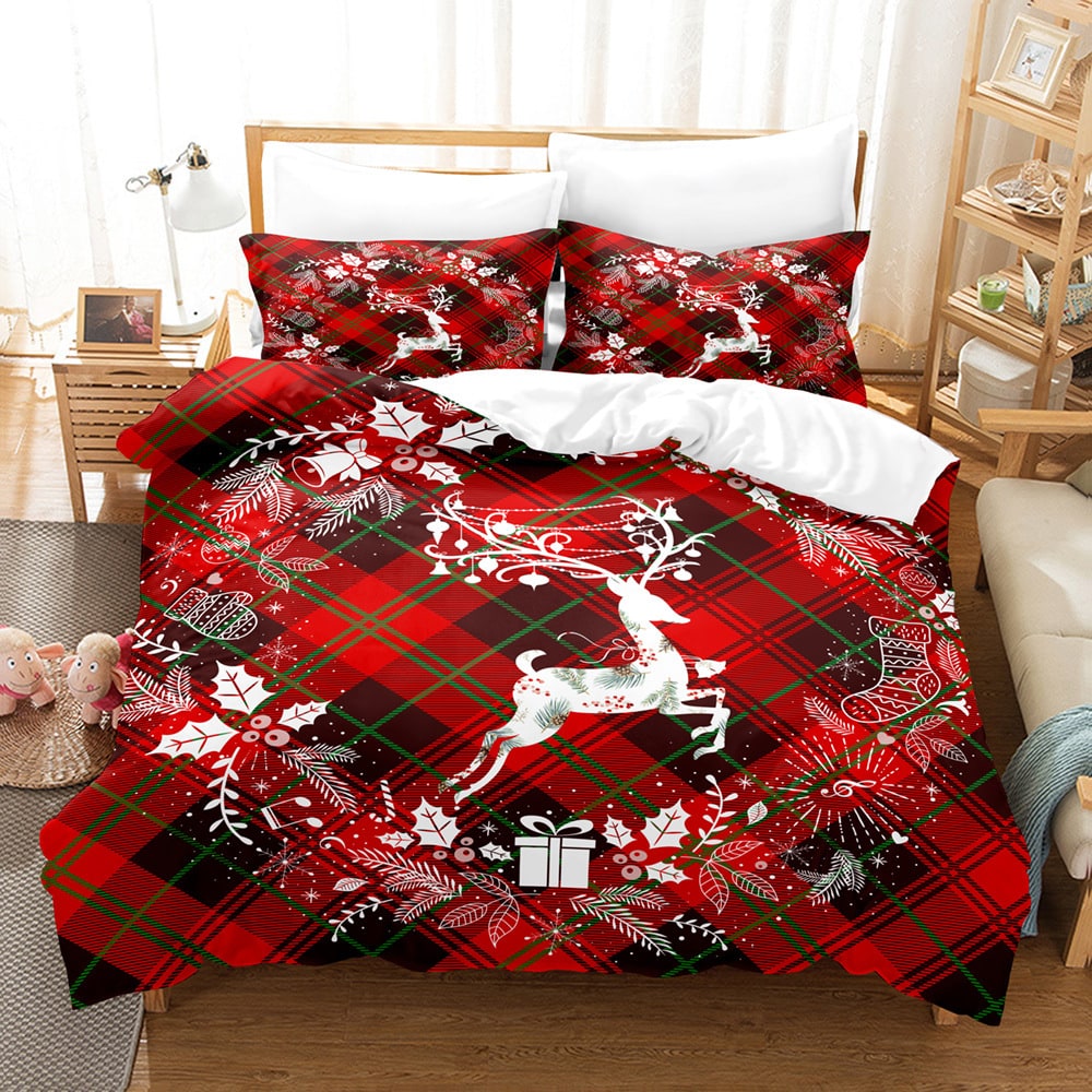 Christmas Digital Printed Duvet Cover Set with Pillowcases and Festive Holiday Bedding - Image 7