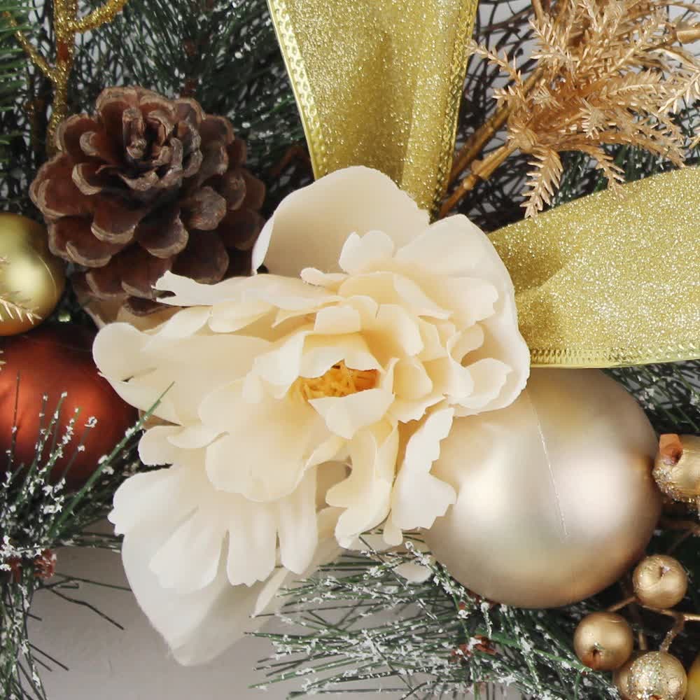 Christmas Garland for Mantle with Ornaments Roses and Pinecones - Image 11