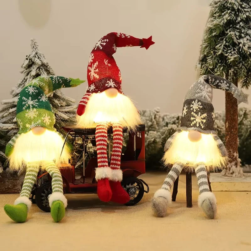 Christmas Gnome Plush with Light Up Glowing Body and Snowflake Hat for Holiday Decor - Image 2