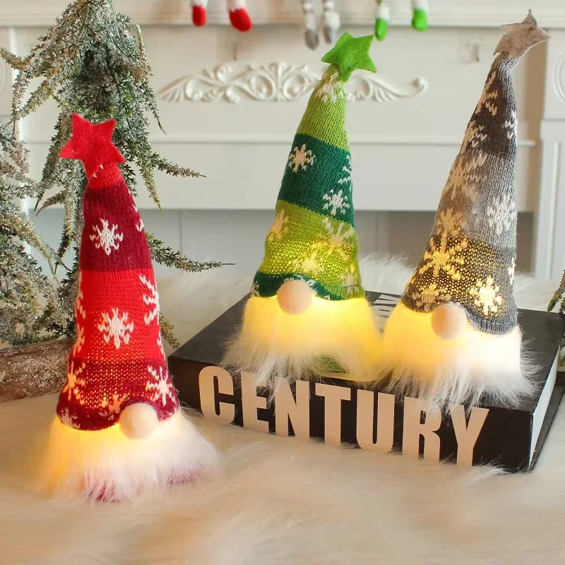 Christmas Gnome Plush with Light Up Glowing Body and Snowflake Hat for Holiday Decor - Image 3