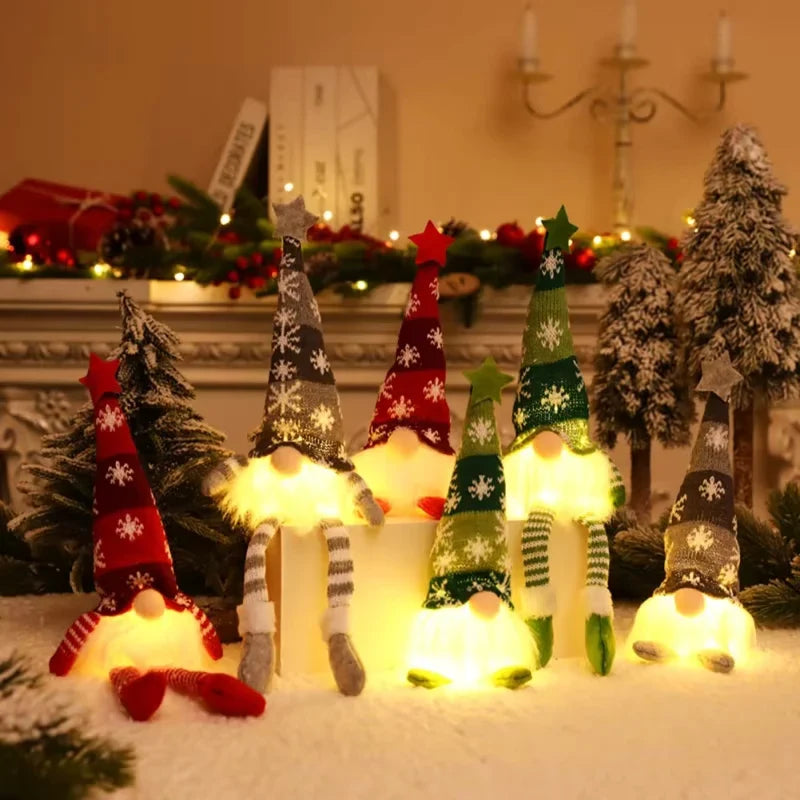 Christmas Gnome Plush with Light Up Glowing Body and Snowflake Hat for Holiday Decor - Image 5