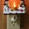 Christmas Night Lights with Snowman Campfire Design Plug-In Resin Figurines and Warm Yellow - Image 6