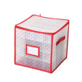 Christmas Ornament Storage Container with Grid Dividers and Zippered Lid - Image 9