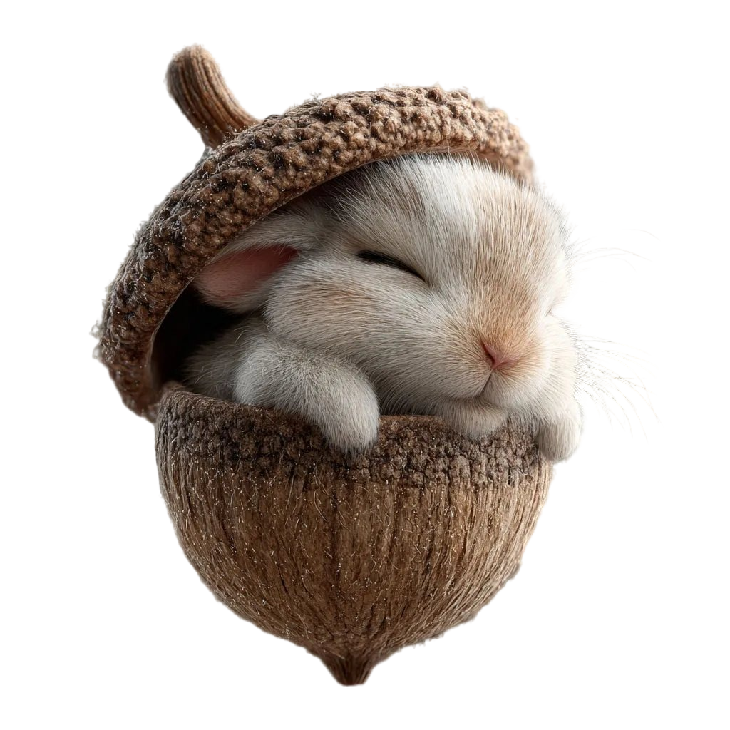 Christmas Ornament Woodland Animal Resin Acorn LED Sleeping Figurine Gift - Image 1