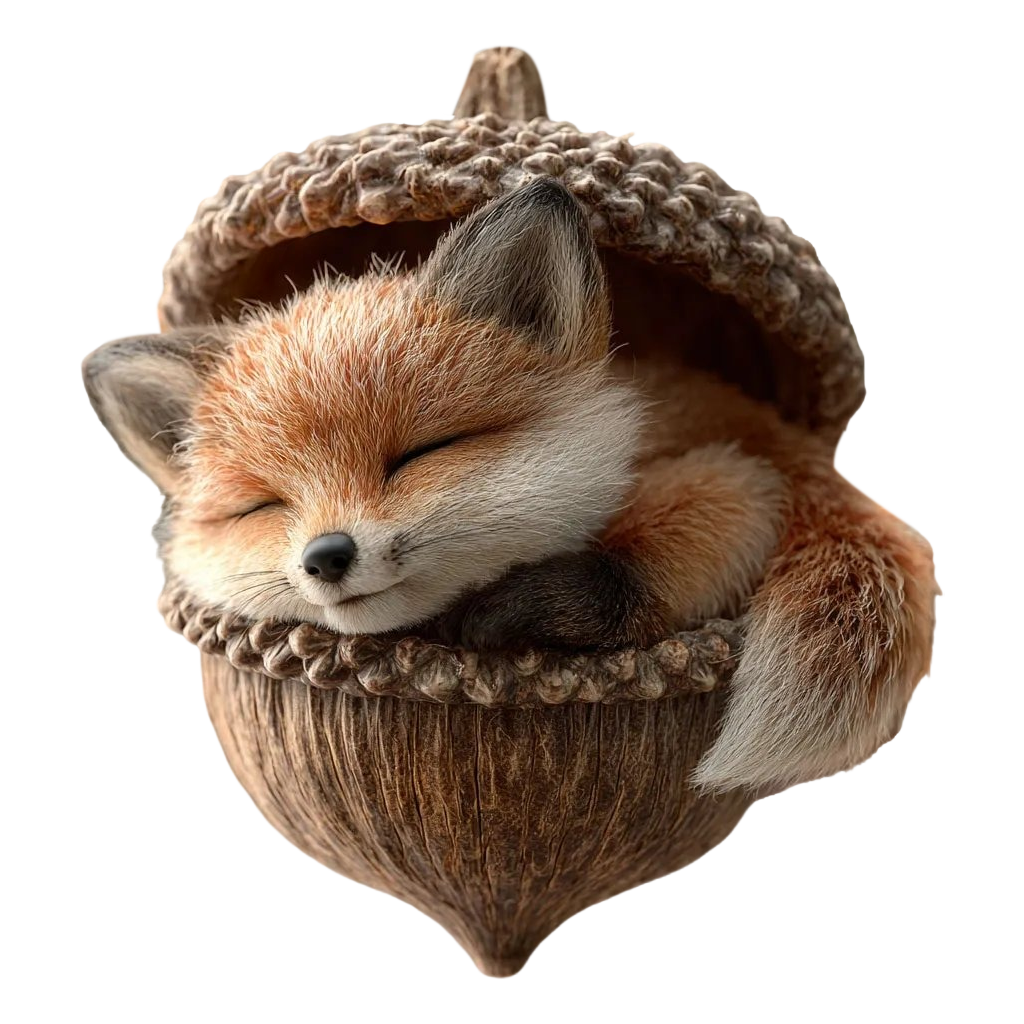 Christmas Ornament Woodland Animal Resin Acorn LED Sleeping Figurine Gift - Image 5