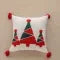 Christmas Pillow Cover Decorative Square Throw with Festive Embroidered Design - Image 2