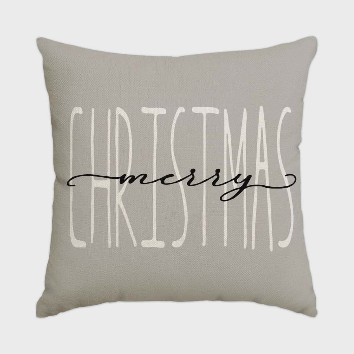 Christmas Pillow Covers Set of 4 Square Throw with Hidden Zipper and Festive Gnome Print - Image 8