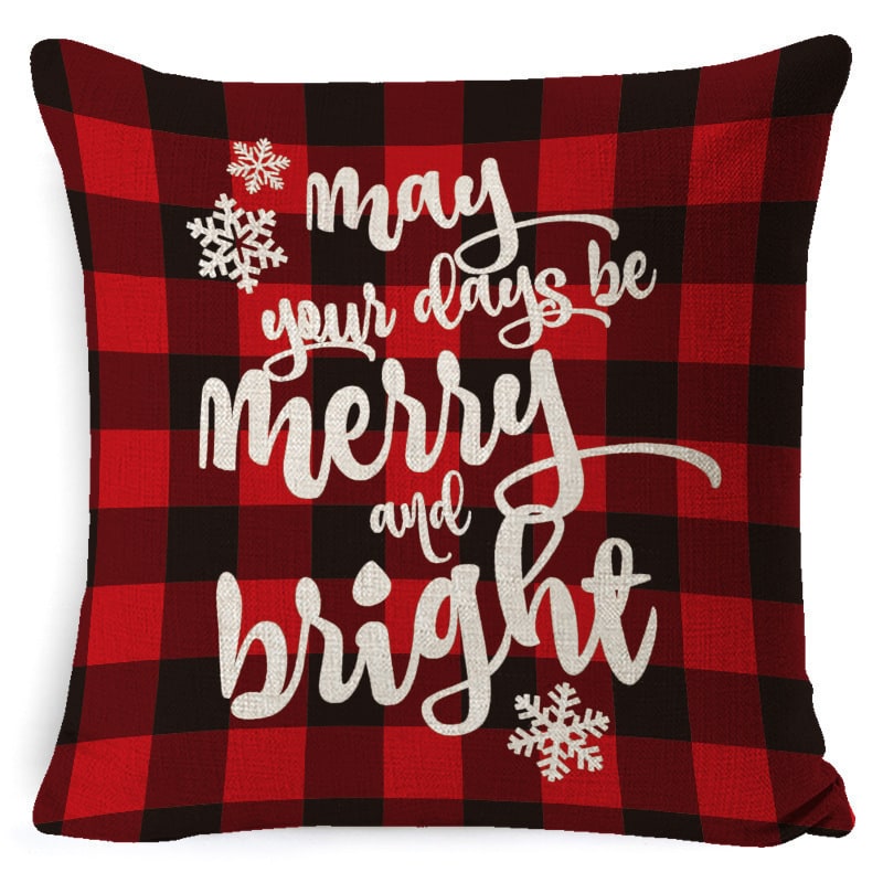 Christmas Pillow Covers with Linen Look Square Throw in Festive Holiday Designs - Image 10