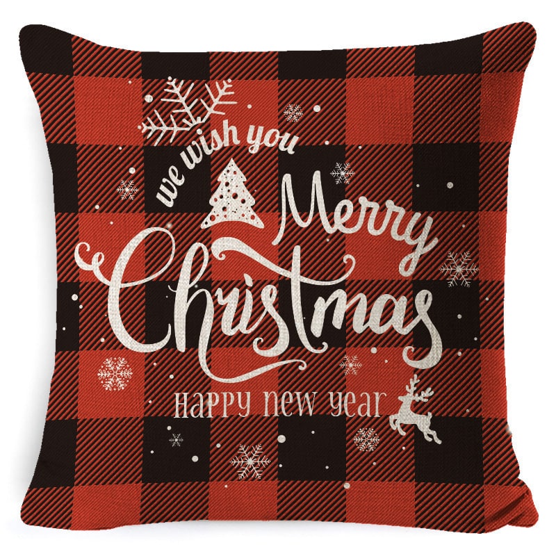 Christmas Pillow Covers with Linen Look Square Throw in Festive Holiday Designs - Image 12