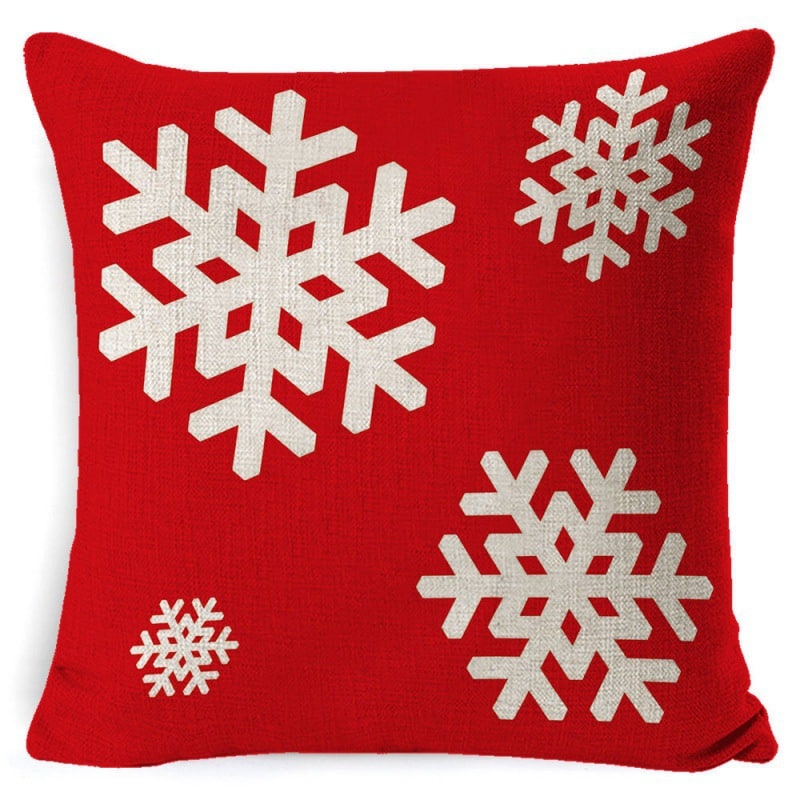 Christmas Pillow Covers with Linen Look Square Throw in Festive Holiday Designs - Image 13