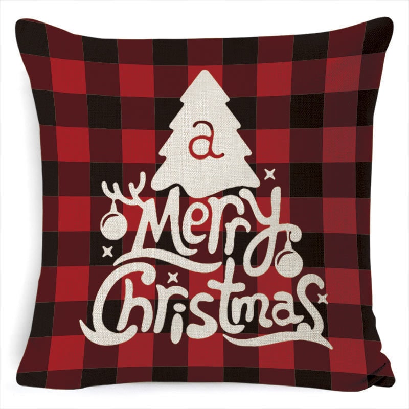 Christmas Pillow Covers with Linen Look Square Throw in Festive Holiday Designs - Image 15