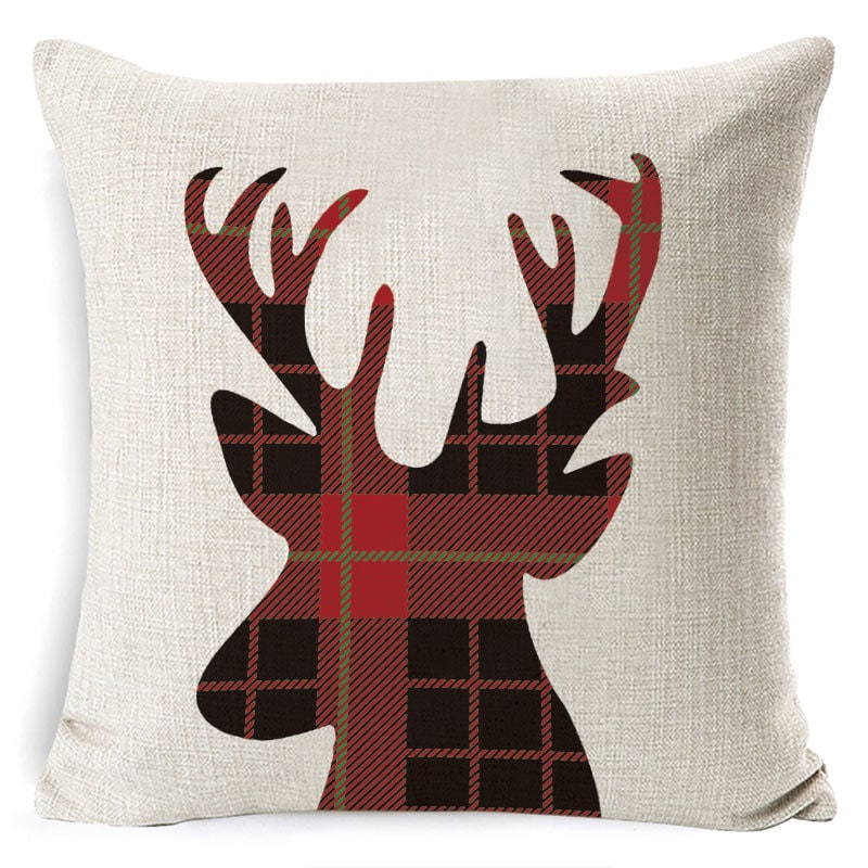 Christmas Pillow Covers with Linen Look Square Throw in Festive Holiday Designs - Image 23