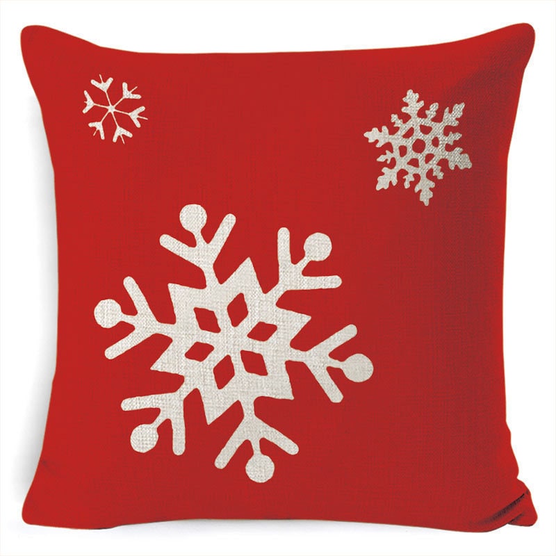 Christmas Pillow Covers with Linen Look Square Throw in Festive Holiday Designs - Image 3